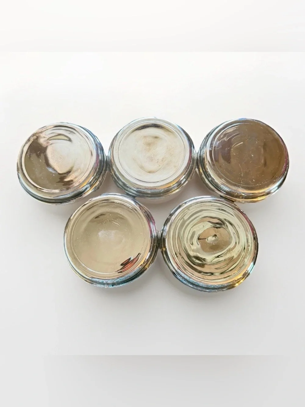 Vintage Set Of‎ 5 Mercury Glass Mid Century Coasters Silver Roman Head Trojan